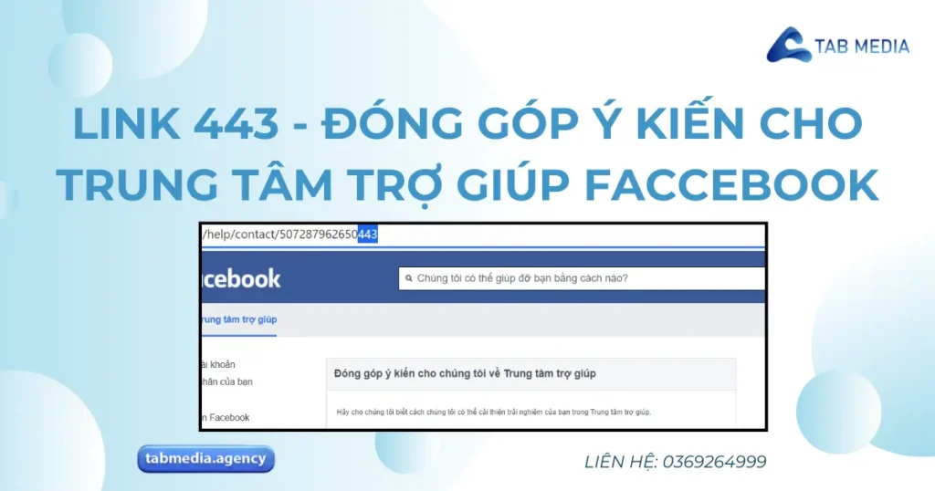 Link 443 đóng góp ý kiến cho trung tâm trợ giúp Facebook