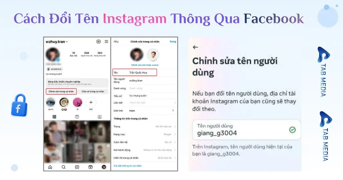 CÁCH ĐỔI TÊN INSTAGRAM LIÊN KẾT FACEBOOK NHANH CHÓNG 2026